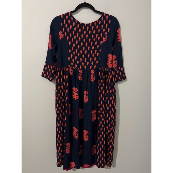 Max Dress Women’s Medíum Blue Multi Pockets Bohemian Made In India - Picture 4 of 14